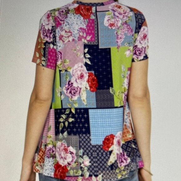 JOHNNY WAS Rose Patch Swing Tee: Size XS/Small in Excellent Pre-Loved Condition - Picture 9 of 10